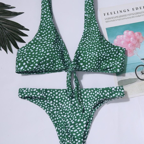 Boho Lilac Purple Leopard Print Dot Cheeky Bikini Swim Beach - Picture 7 of 8